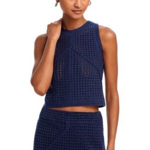 Aqua Crochet Tank Top Beach Resortwear